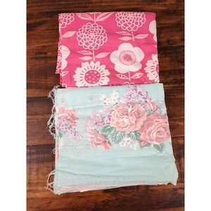 Lot of Fabric,‎ floral, blue and pink, 1lb 7oz